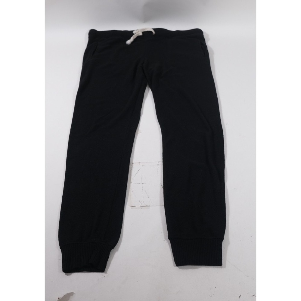 Theo & Spence Joggers Women L Black Knit Drawstring Ribbed Cuff Casual Pants